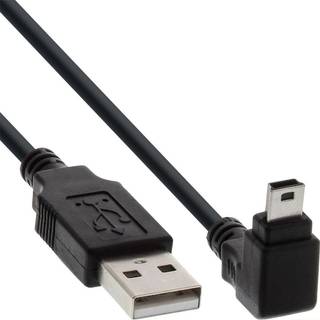 USB kabel 2.0 - USB-A han / 270° vinklet Mini-B - 0.5 m