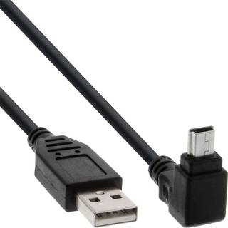 USB kabel 2.0 - USB-A han / 90° vinklet Mini-B - 1 m