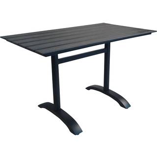 Denver t Spisebord 120 x 70 cm - Sort Aintwood og Aluminium