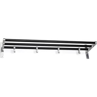 Habo Elegant Hattehylde Aluminium/sort, 1000 mm