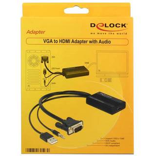 DELOCK VGA to HDMI Adapter with Audio