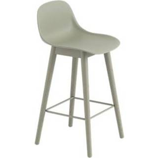 Muuto Fiber Barstol med Tube Base Og Ryglæn Sort H97,5 cm