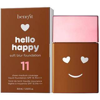 Benefit Hello Happy Soft Blur Foundation Mat flydende foundation  SPF 15 Skygge 11 Dark Neutral 30 ml - 30 ml