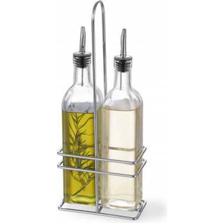 Olivenolie og eddike sæt, 2x0,237l, 0,47l, 115x60x(h)325mm, glas med rustfrit stål låg