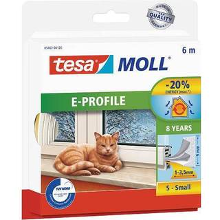 Tesa Tætningsliste E-profil Gummi Hvid     9mmx6m ✓ På lager - klar til levering og afhentning