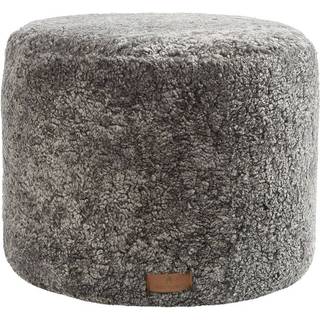 Shepherd Frida Rund spuf 50x40cm Grå Grafit - Sækkestole & Puffer Fåreskind Grey Graphite - 601-5040069