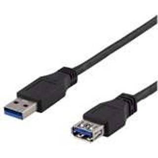 Deltaco USB 3.1 Gen1 forlængerkabel, ha - ho 3m - sort