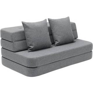 By KlipKlap - KK 3 Fold sofa XL 140 cm - Brun m. sandfarvede knapper