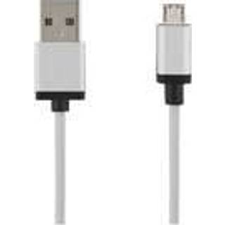 DELTACO USB cable, Fabric-covered, Type A - Type Micro B, 1m, Black