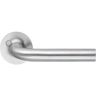 Beslagsboden dørgreb med roset, udendørs, 130 mm, børstet rustfrit stål