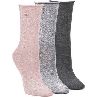 Calvin Klein 3-pak Emma Roll Top Crew Socks - Pink/Grey - Strl 37/41