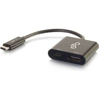 C2G Cbl/USB-C to HDMI+USB-C Charging Black