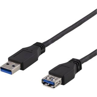 Deltaco USB 3.1 Gen1 forlængerkabel, ha - ho 1m - sort