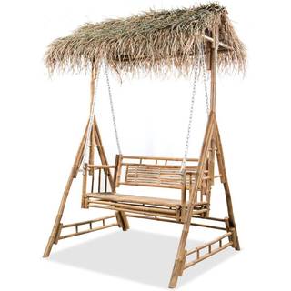 2-personers gyngesofa med palmeblade bambus 202 cm