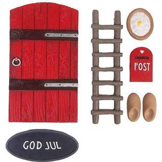 DET GAMLE APOTEK Nisse dør 6 dele - rød