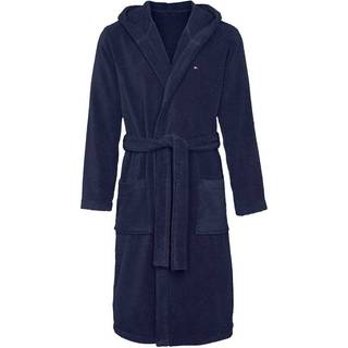 Tommy Hilfiger Cotton Hooded Bathrobe - Navy-2 - Medium