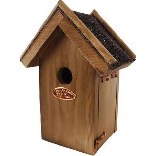 Vogelhaus für Zaunkönige Nistkasten Holz mit Bitumendach 23cm
