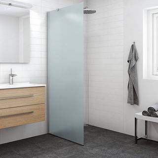 Scanbad Match D fast brusevæg, B87-89 cm, H197,5 cm, satin/frostet glas