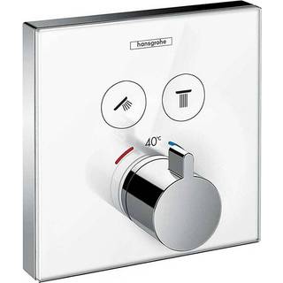 Hansgrohe ShowerSelect Glas termostat med omskifte - Hvid/krom - 15738400