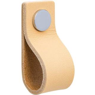 Beslag Design Loop knop, natur læder/krom