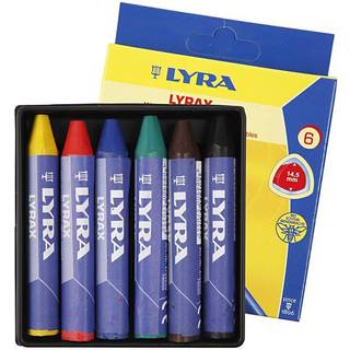 Lyra Lyrax Farvekridt, 6 stk Sæt med 6 stk farvekridt fra Lyra Lyrax. Ass. farver. Farvekridtene har en trekantet form,der sikrer korrekt greb. Farvekridtene er 15 mm bredde.