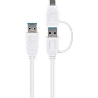Goobay USB 3.0 kabel m. USB-A til USB-C Adapter - 0,5 meter