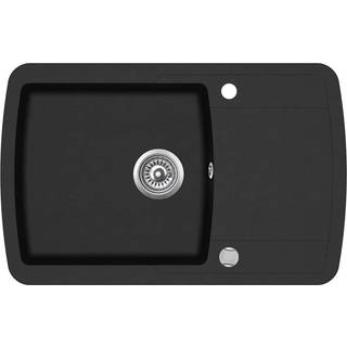 køkkenvask enkelt vask granit sort