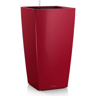 Lechuza Cubico Premium indendørs krukke til blomster med selvvandingssystem Sort Højglans 30 x 30 x H56 cm