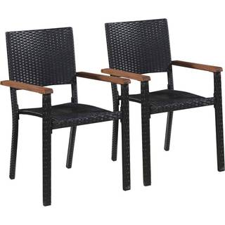 havestole 2 stk. polyrattan sort