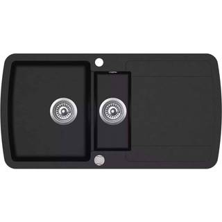 køkkenvask dobbelt vask granit sort