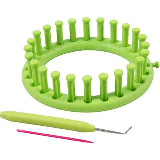 Farvet strikkering 12 cm - inkl. nål og krog