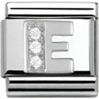 Nomination Silver Cubic Zirconia Letter Charm - E