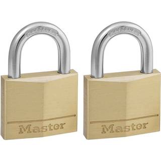Master Lock hængelås, 40 mm, messing - 2 stk. enslukkende