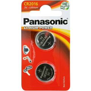 Panasonic Mini CR2016 litium-møntbatterier - 2 stk.