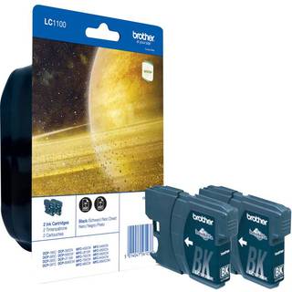 Brother LC1100BKBP2 / LC 1100 2-Pack Black Ink - Blækpatron Sort