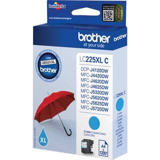Brother LC225XLC Cyan Blækpatron, 1.200 sider