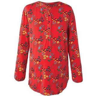 Frugi Red Floral Printed Blouse S    S  kvinde