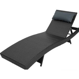 Polyrattan liggestol Océane - lysegrå