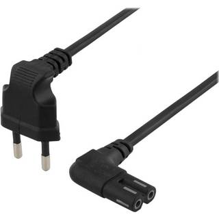 DELTACO Europlug (power CEE 7/16) (male) - Power IEC 60320 C7 Black 2m