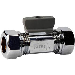 Vatette FG071040305 Kuglehane lige, forkromet, med knap, CU-CU 12 x 10 mm