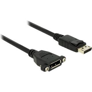 Delock DisplayPort han til DisplayPort hun kabel, panelmontering 4K @ 60Hz, 1m