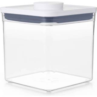 POP Container Kvadratisk Opbevaringsboks, Transparent/White, 2600 ml