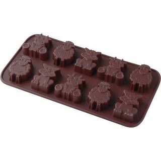 Chokoladeform i silikone, 10 stk Bondegårdsdyr, Dr. Oetker