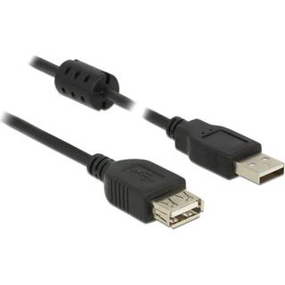 Delock Forlængerkabel USB-A 2.0 han til USB-A 2.0 hun 1m - Sort