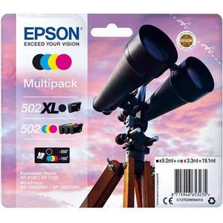 Epson 502XL Multipack - 4 pakker - høj kapacitet - sort gul cyan magenta - original - blækpatron - Blækpatron Cyan