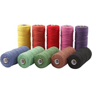 Knyttegarn, L: 315 M, tykkelse 1 mm, Tynd kvalitet 12/12, stærke farver, 10x220 g/ 1 pk.