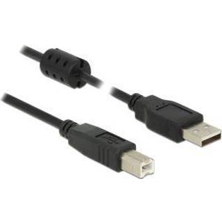 Delock USB-A 2.0 Kabel han til USB-B 2.0 han 1,5m - Sort
