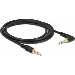 Delock minijack kabel - Vinklet - Cover venlig - 2 m - Sort
