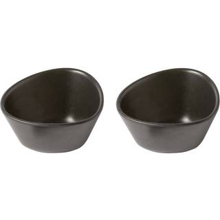 LIND DNA Curve Stoneware skål 2-pak Sort