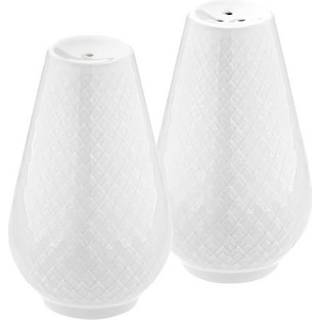 Rhombe Salt- og pebersæt H7 hvid porcelæn